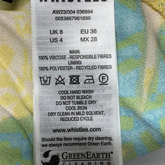 Whistles Women's Palm Floral Midi Dress – Size 4 – Gold Carmel Print - Picture 6 of 8